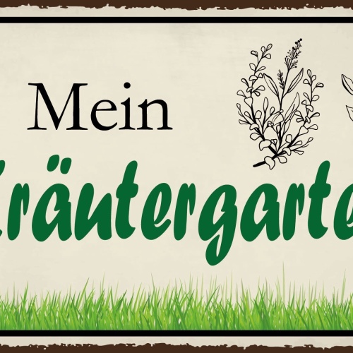 Nostalgie Schild Mein Kräuter Garten Gewürz 12x18 / 20x30 / 30x40 Blech od.Holz