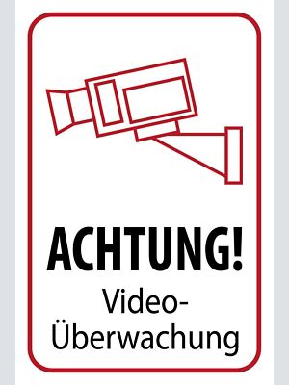 Schild Achtung Video Überwachung Camera 12x18 / 20x30 / 30x40 Blech od. Holz