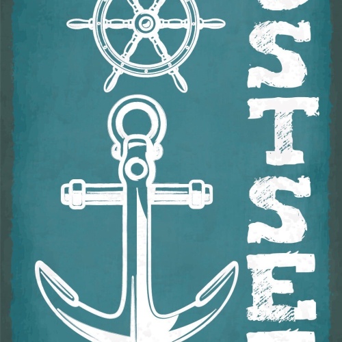 Nostalgie Schild Ostsee Deutschland Anker 12x18 / 20x30 / 30x40 Blech od. Holz