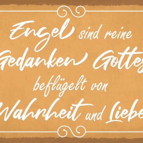 Schild Engel Gedanken Gott Wahrheit Liebe 12x18 / 20x30 / 30x40 Blech od. Holz