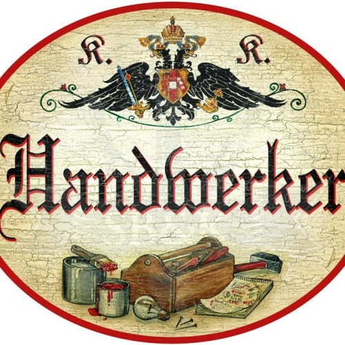 KuK Nostalgie Holzschild - Handwerker - Werkzeug TH
