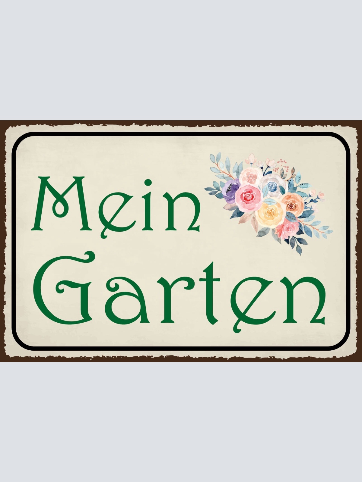 Nostalgie Schild Mein Garten Pflanzen Blumen 12x18 / 20x30 / 30x40 Blech od.Holz
