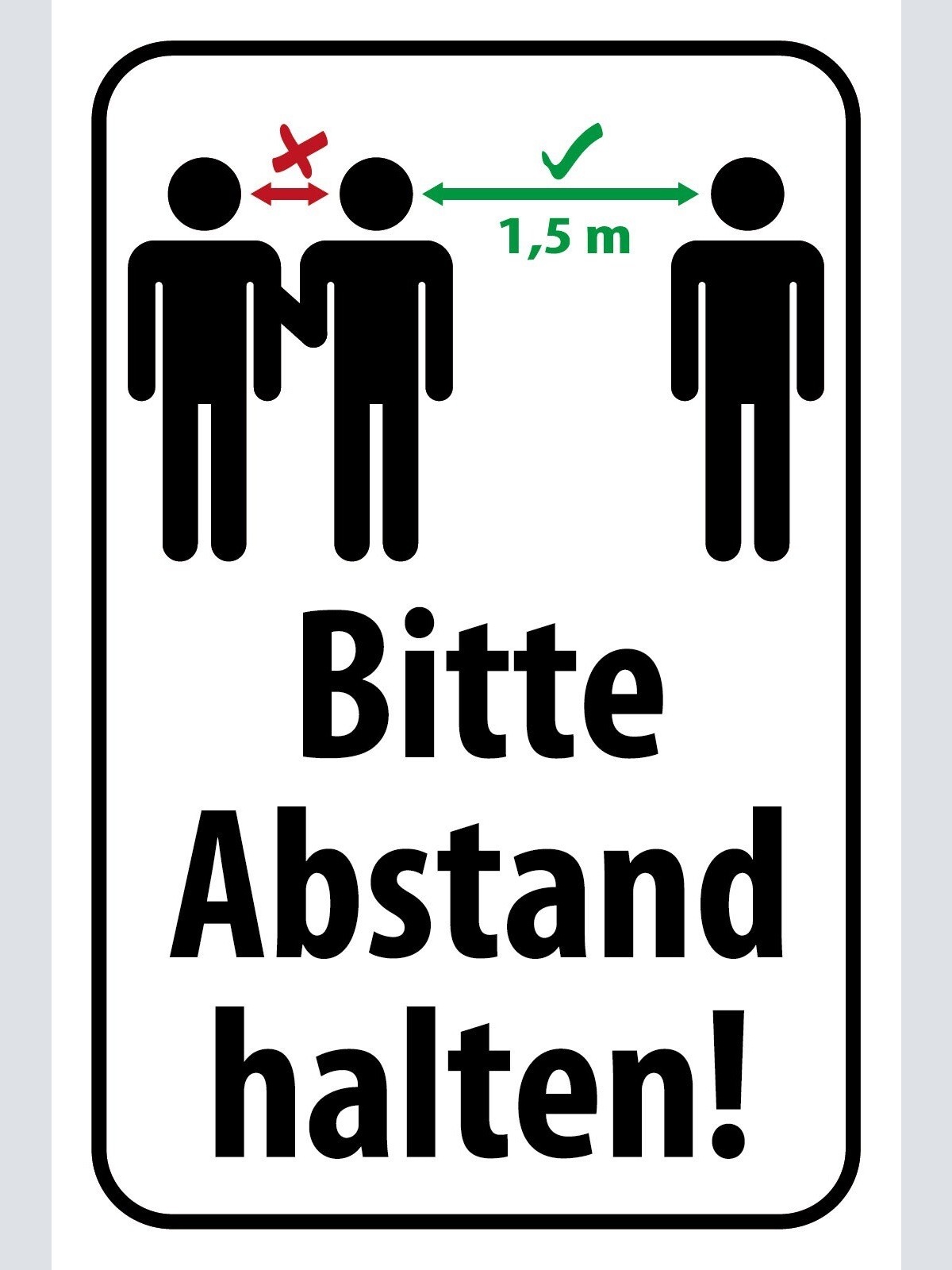 Schild Bitte Abstand halten Corona Virus 12x18 / 20x30 / 30x40 Blech od. Holz