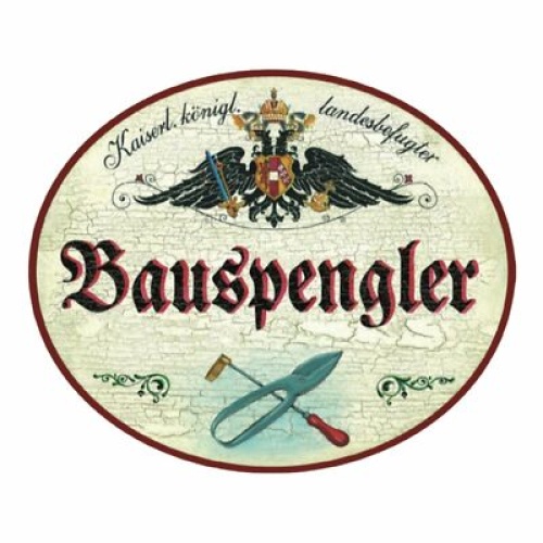 KuK Nostalgie Holzschild Bauspengler Spengler Schild