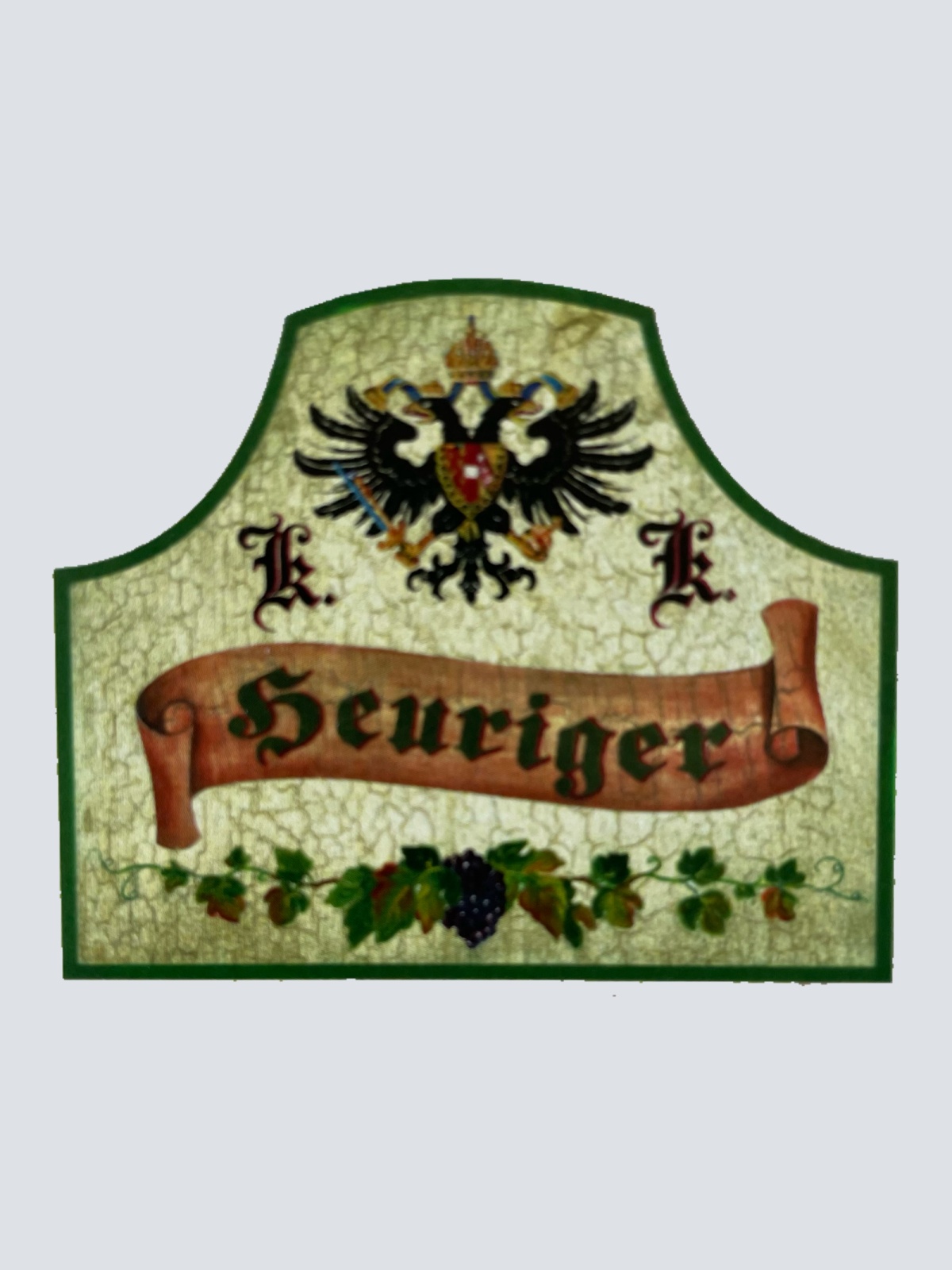 KuK Nostalgie Holzschild Heuriger Wirt Wirtshaus Wein Schenke Alkohol Schild