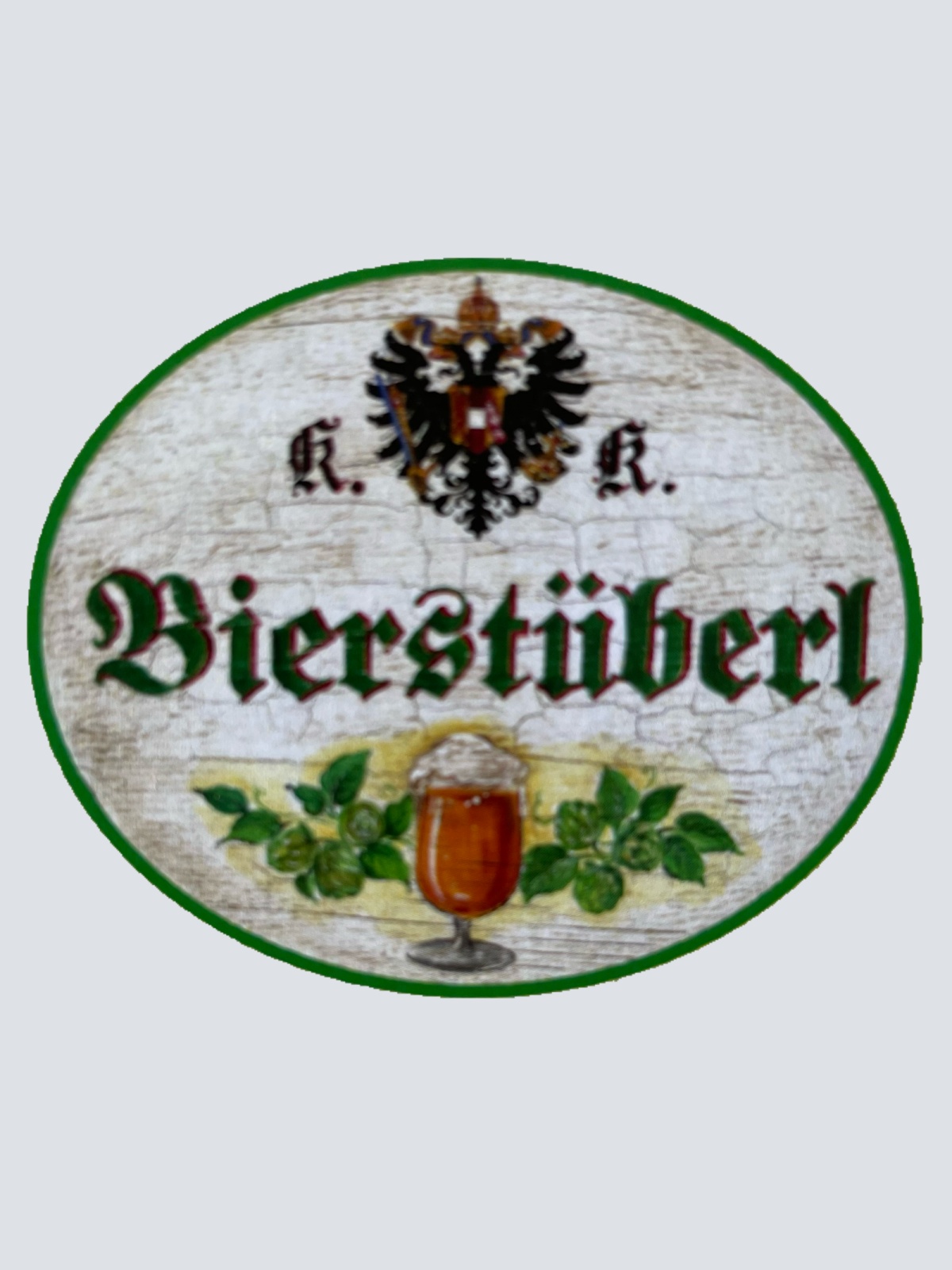 KuK Nostalgie Holzschild Bierstüberl Alkohol Wirt Wirtshaus Bier Glas Schild