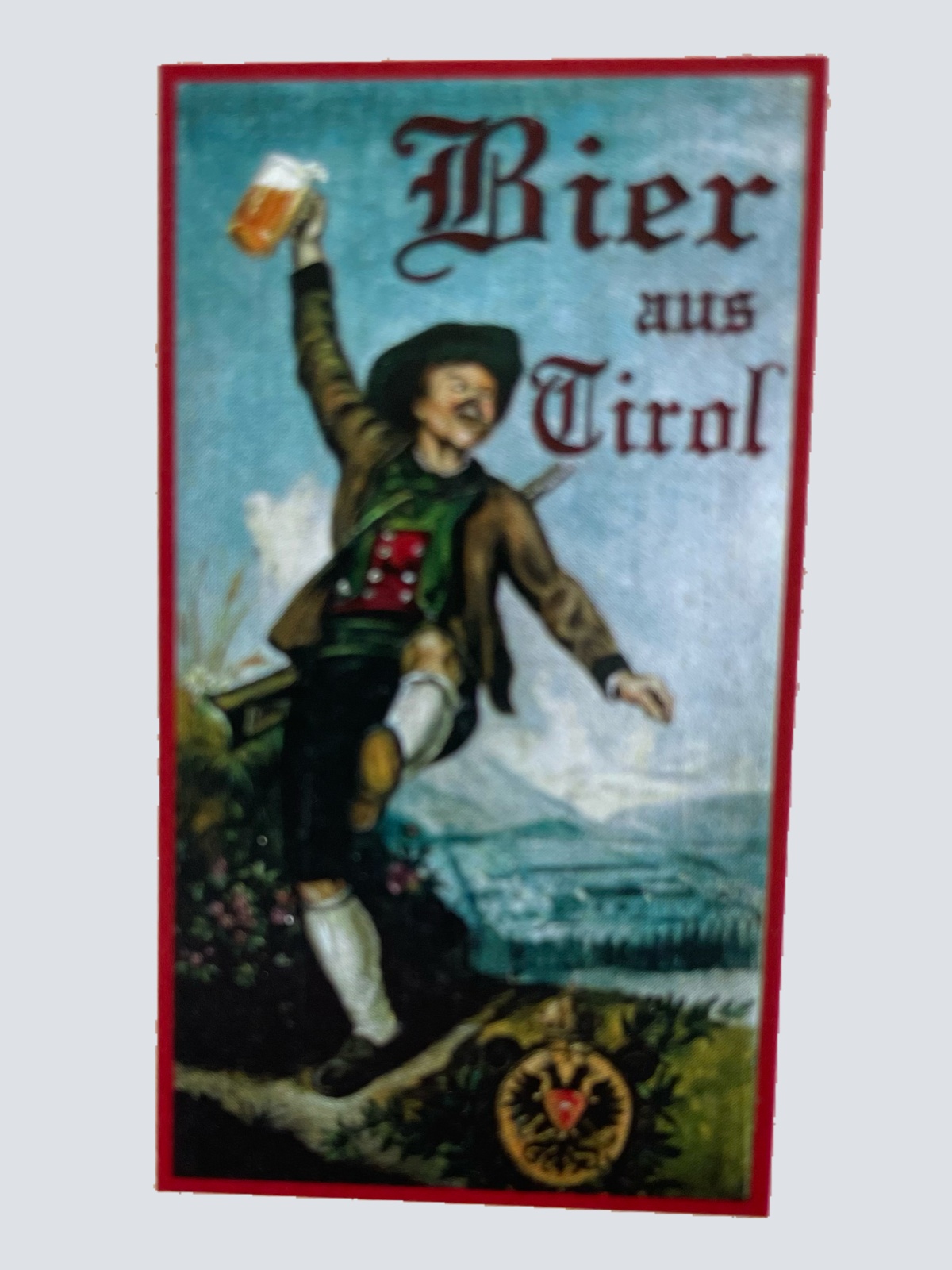 Nostalgie Holzschild Bier Aus Tirol Alkohol Wirt Wirtshaus Glas Tiroler Schild