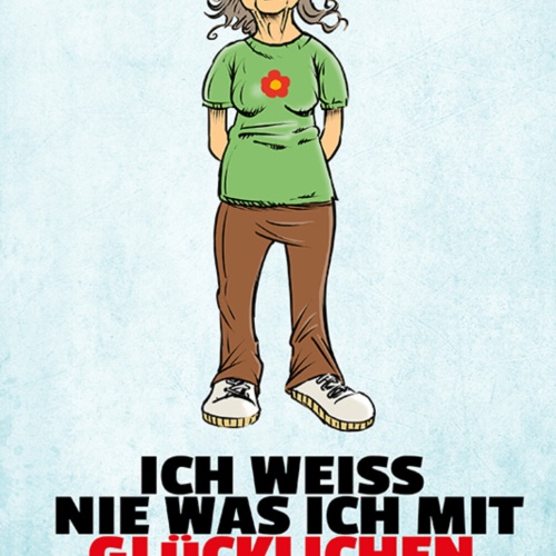 Schild Spruch Ich weiß nie was ich mit glücklichen Menschen reden soll JW