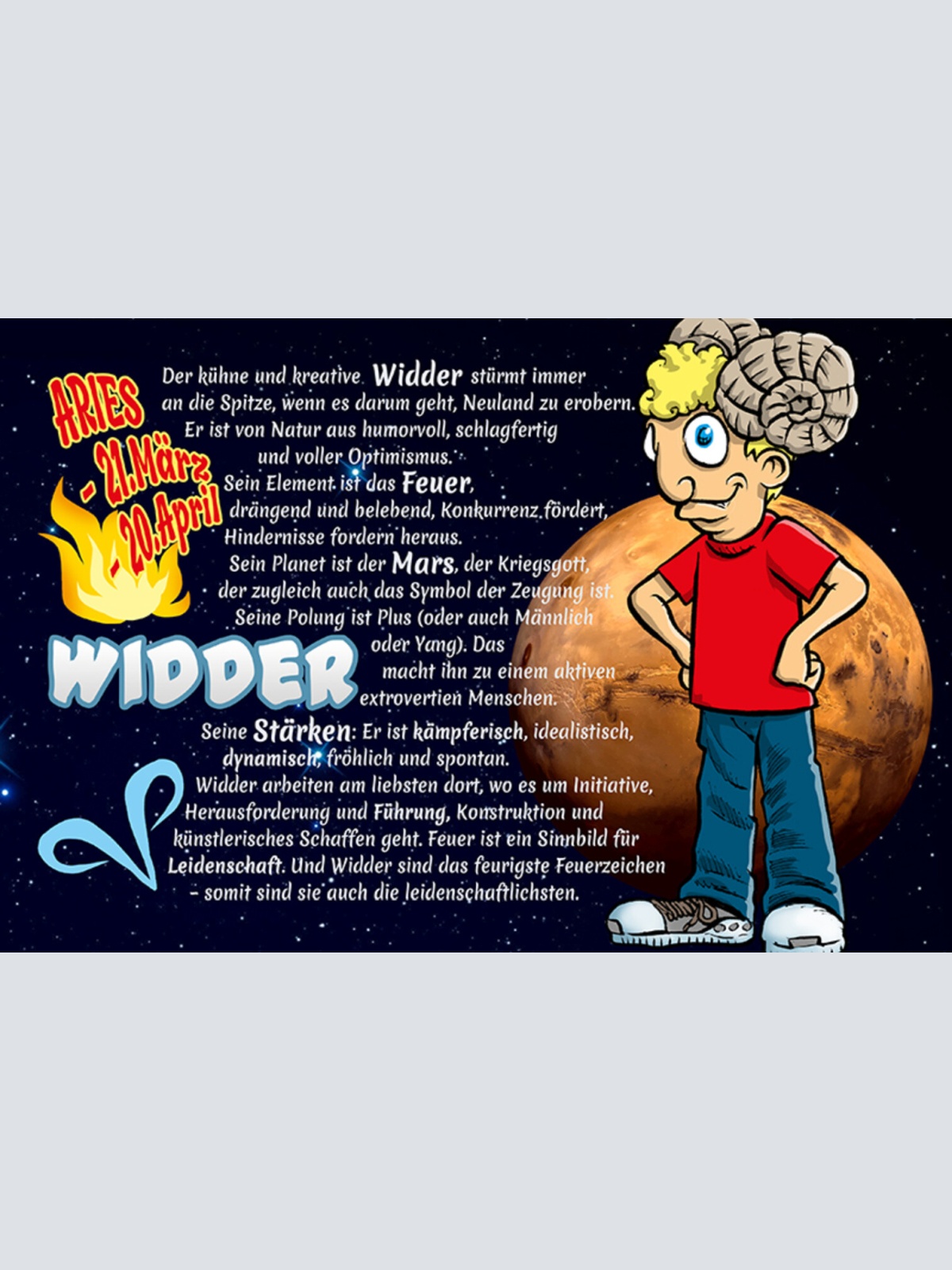 Schild Spruch Sternzeichen Widder JW