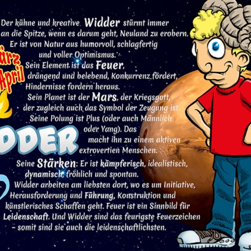 Schild Spruch Sternzeichen Widder JW
