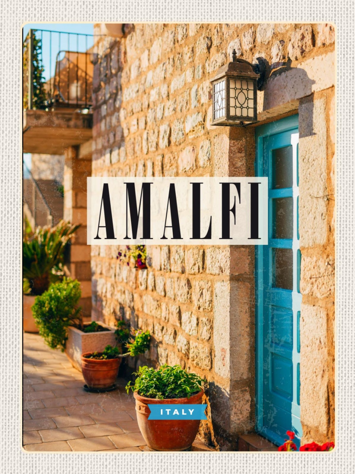 Schild Amalfi Italy Italien Küste Haus Gebäude 12x18 20x30 30x40 Blech od. Holz