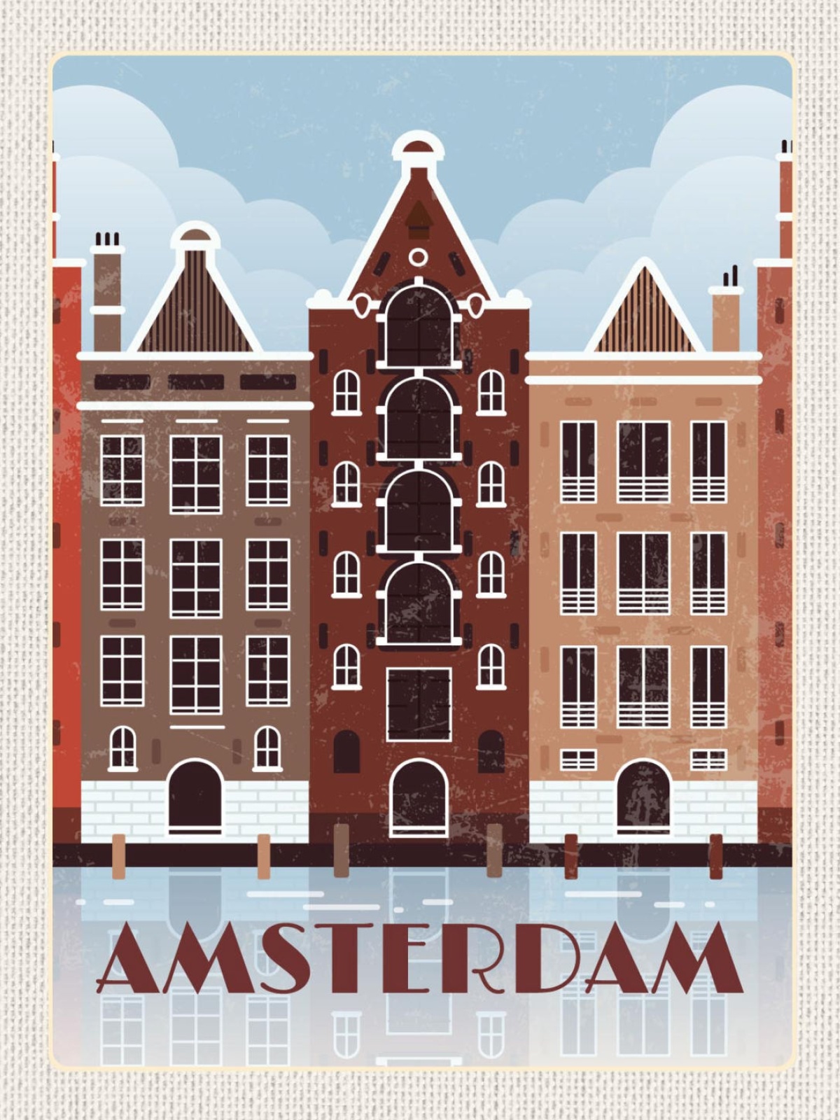 Schild Amsterdam Holland Niederlande Stadt Haus 12x18 20x30 30x40 Blech od. Holz