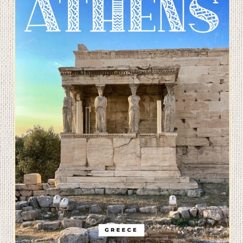Schild Athens Greece Athen Griechenland Akropolis 12x18 20x30 30x40 Blech/Holz
