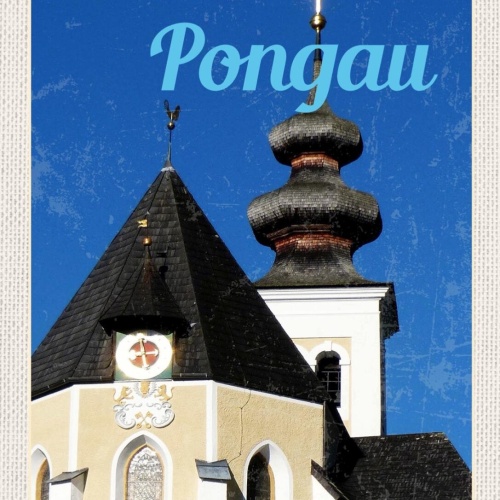 Schild Pongau Österreich Salzburg Kirche St.Veit 12x18 20x30 30x40 Blech/Holz