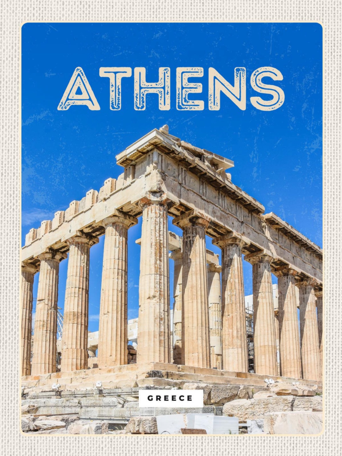Schild Athens Greece Athen Griechenland Akropolis 12x18 20x30 30x40 Blech/Holz