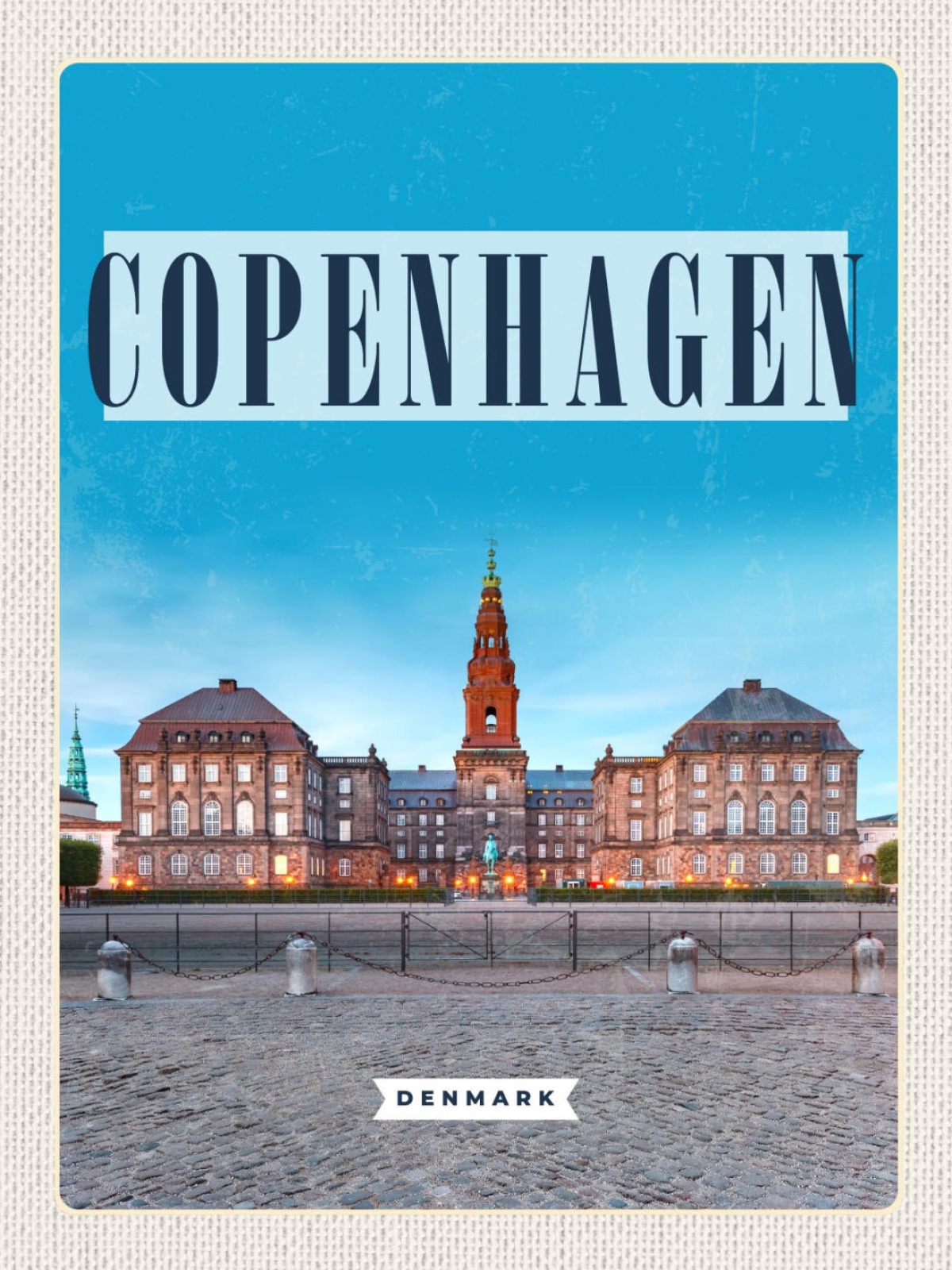 Schild Copenhagen Kopenhagen Dänemark Palast 12x18 20x30 30x40 Blech od. Holz