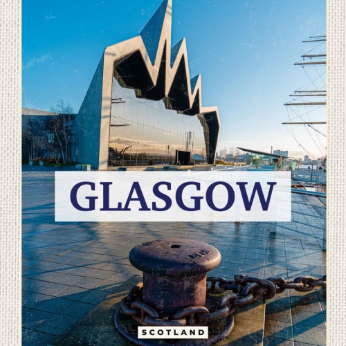 Schild Glasgow Scotland Schottland Museum Fluss 12x18 20x30 30x40 Blech od. Holz