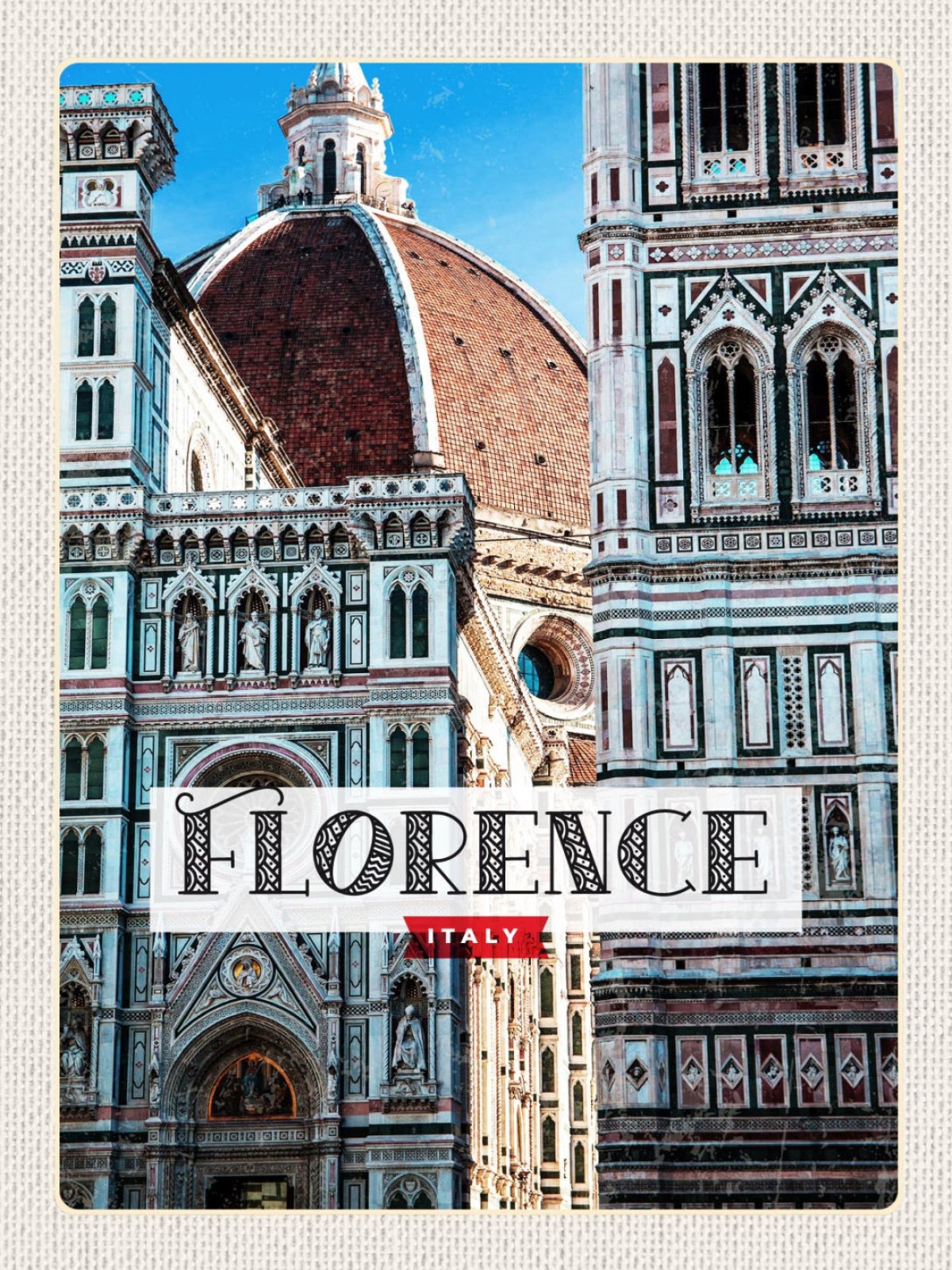 Schild Florence Italy Florenz Italien Dom Stadt 12x18 20x30 30x40 Blech od. Holz