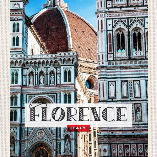Schild Florence Italy Florenz Italien Dom Stadt 12x18 20x30 30x40 Blech od. Holz