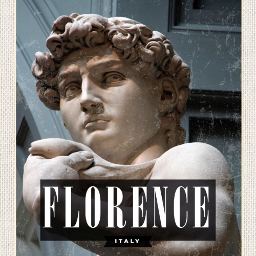 Schild Florence Italy Florenz Italien David Statue 12x18 20x30 30x40 Blech/Holz