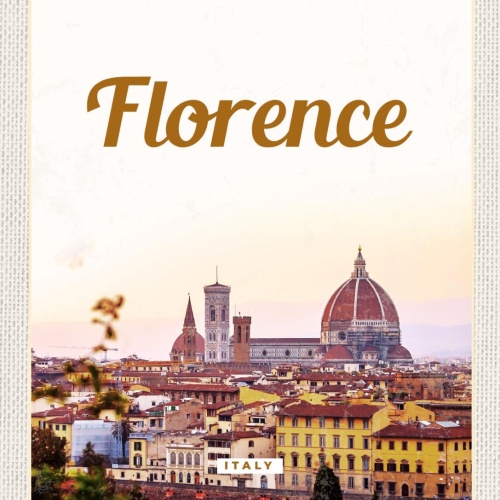 Schild Florence Italy Florenz Italien Dom Stadt 12x18 20x30 30x40 Blech od. Holz