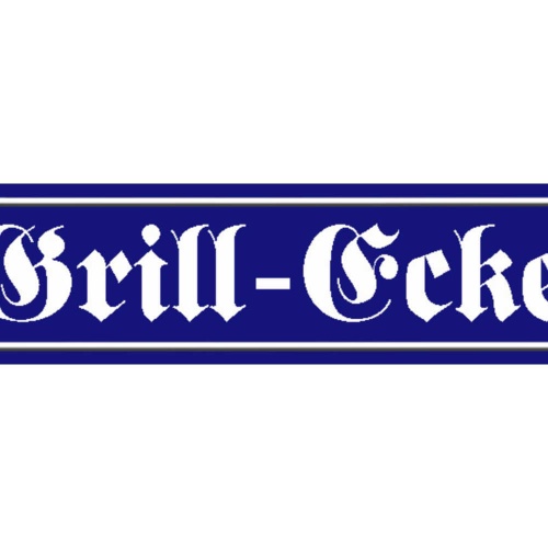Schild Grill Ecke Grillen BBQ Griller Fleisch Ort Straße 46 x 10 Blech od. Holz