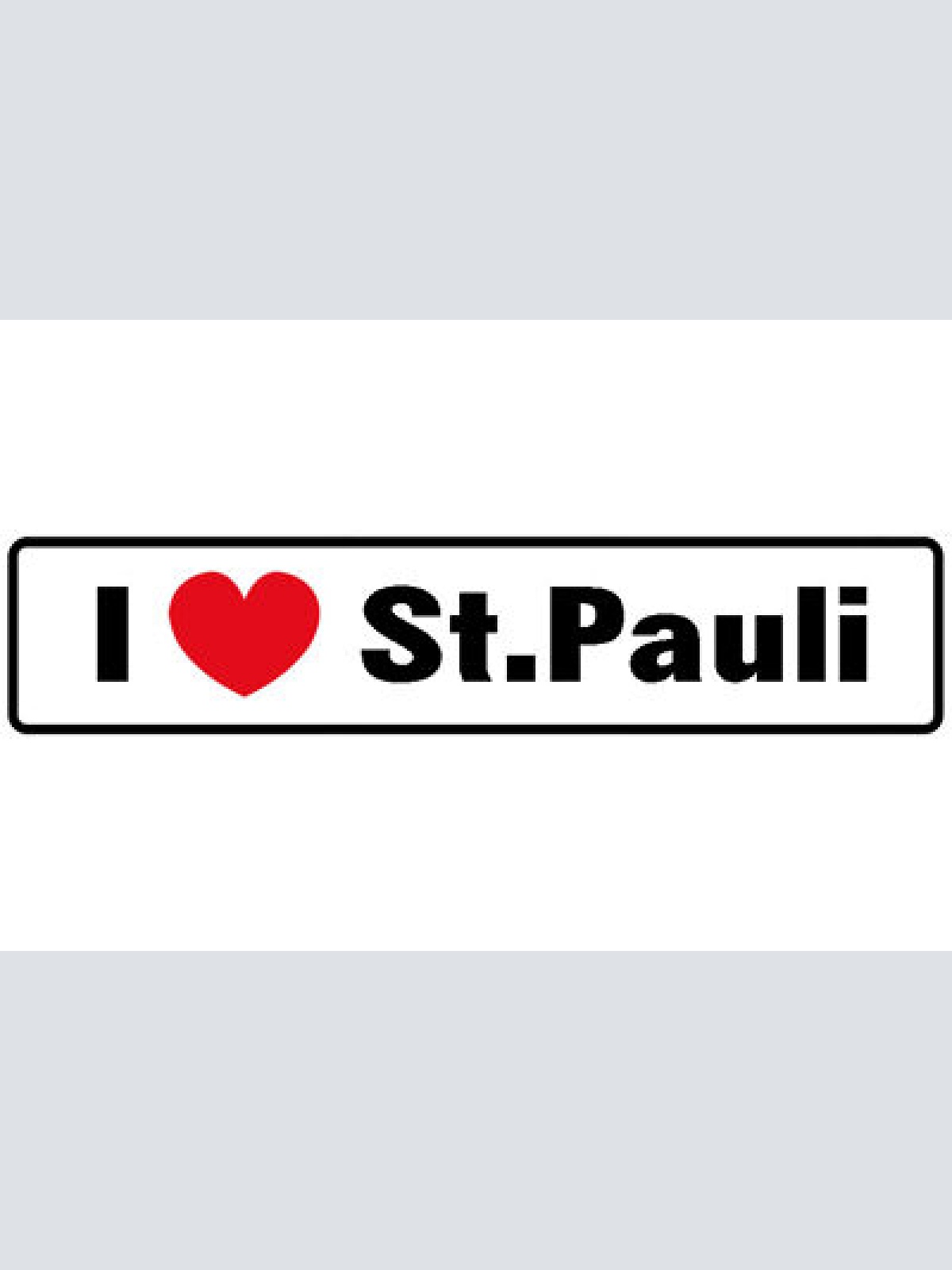 Schild I ❤️ St. Pauli Hamburg Liebe Deutschland Fan 46 x 10 Blech od. Holz