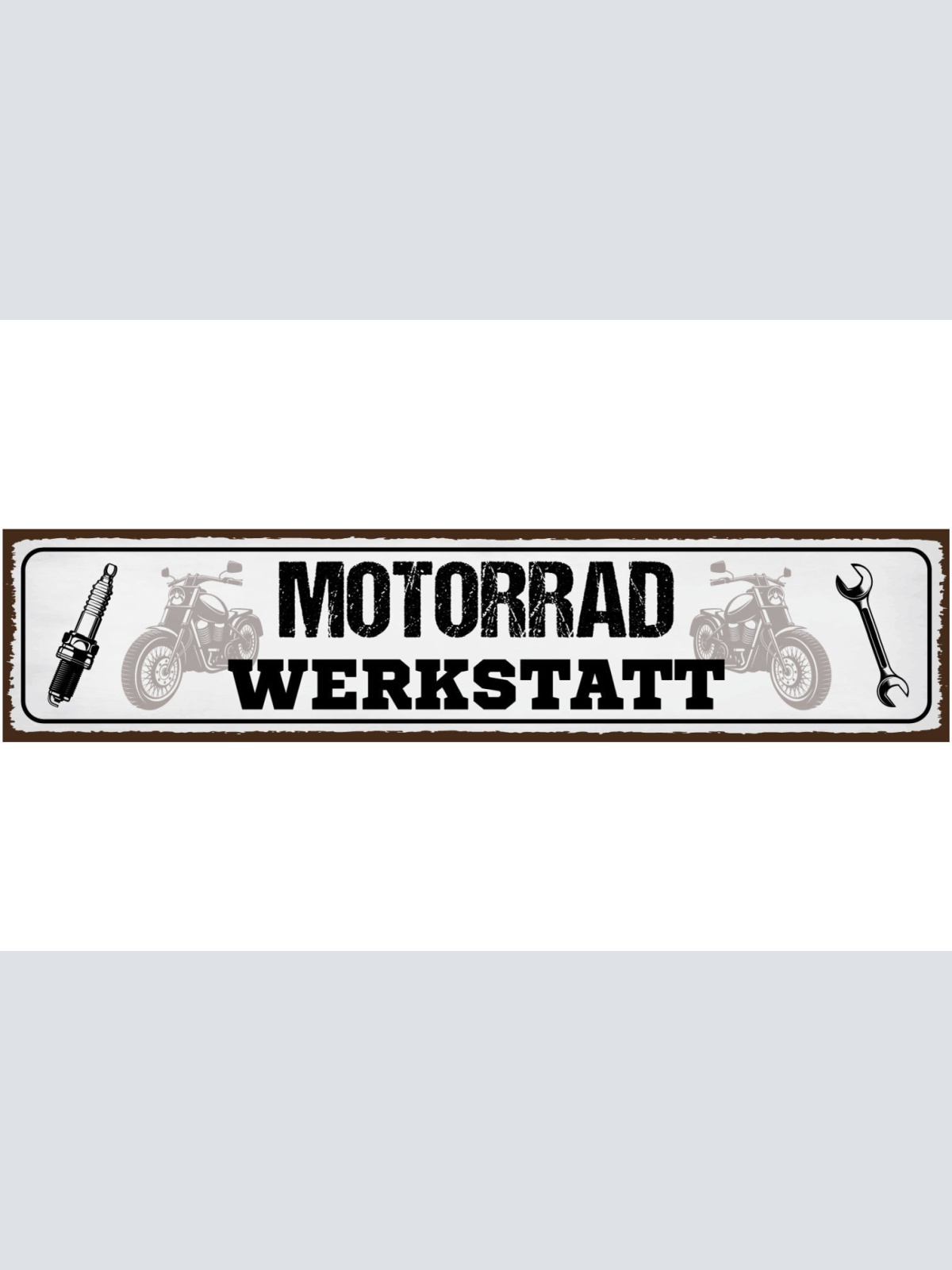 Schild Motorrad Werkstatt Mechaniker Bastler Bike Biker 46 x 10 Blech od.Holz