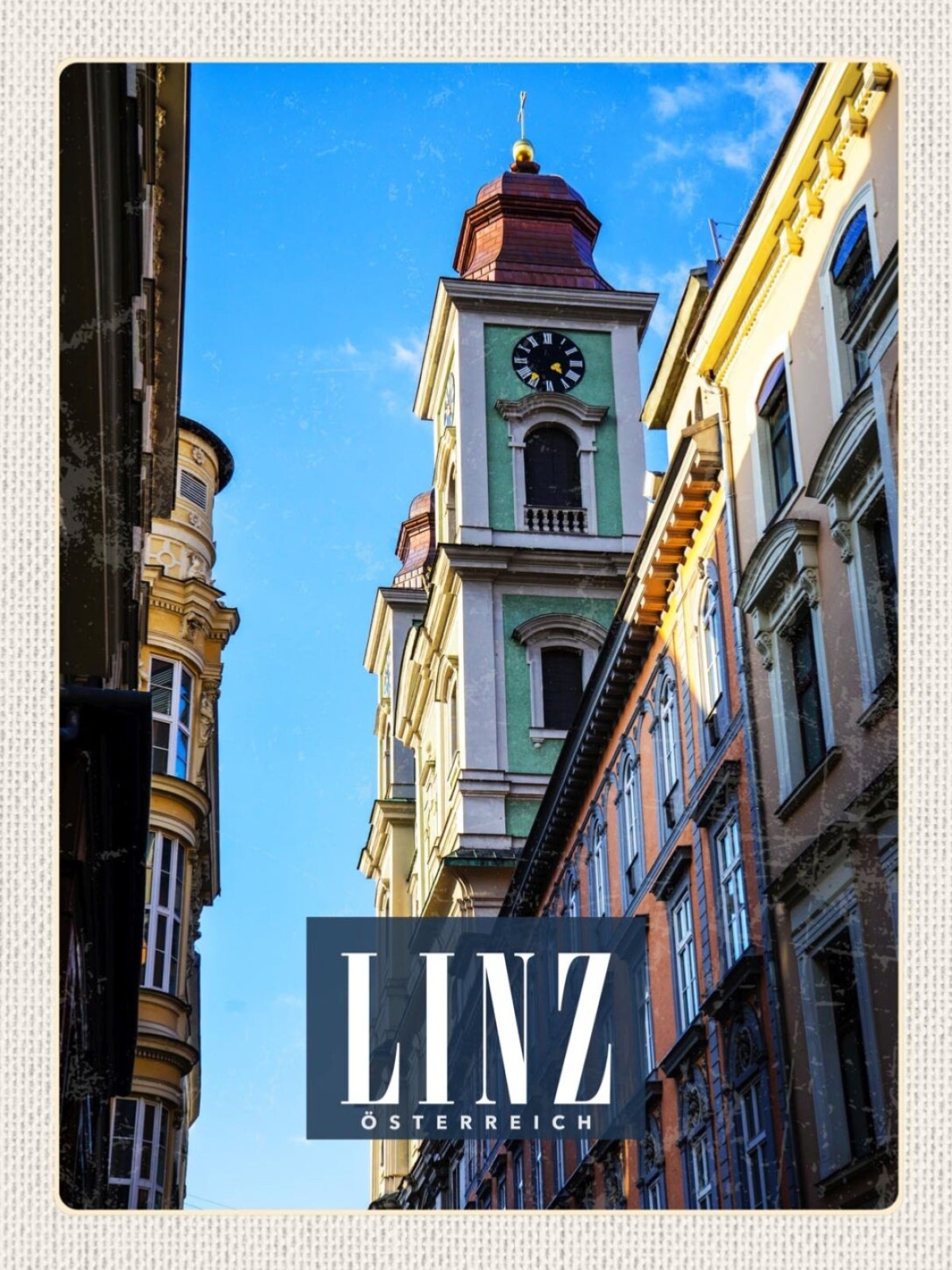 Schild Linz Österreich OÖ Ignatiuskirche Alter Dom 12x18 20x30 30x40 Blech/Holz