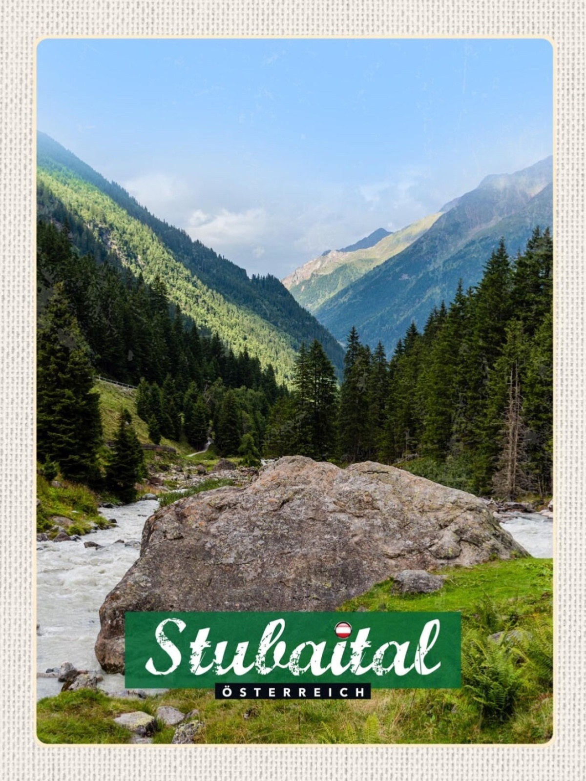 Schild Stubaital Österreich Tirol Berg Gebirge 12x18 20x30 30x40 Blech/Holz