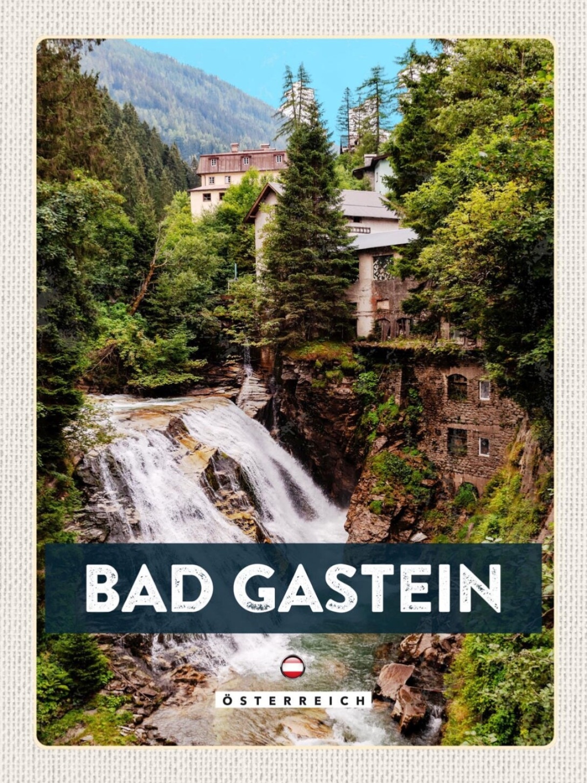 Schild Bad Gastein Österreich Salzburg Wasserfall 12x18 20x30 30x40 Blech/Holz