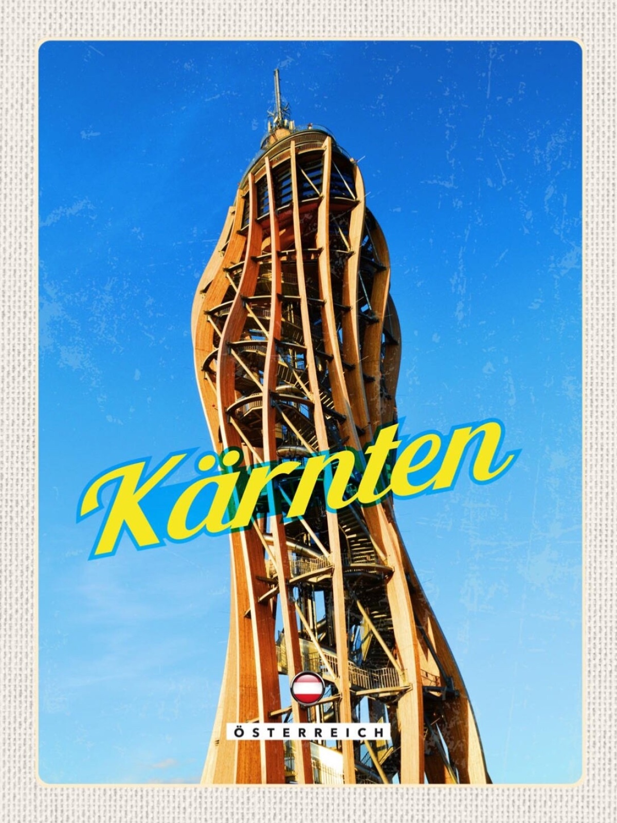 Schild Kärnten Österreich Pyramidenkogel Turm 12x18 20x30 30x40 Blech/Holz