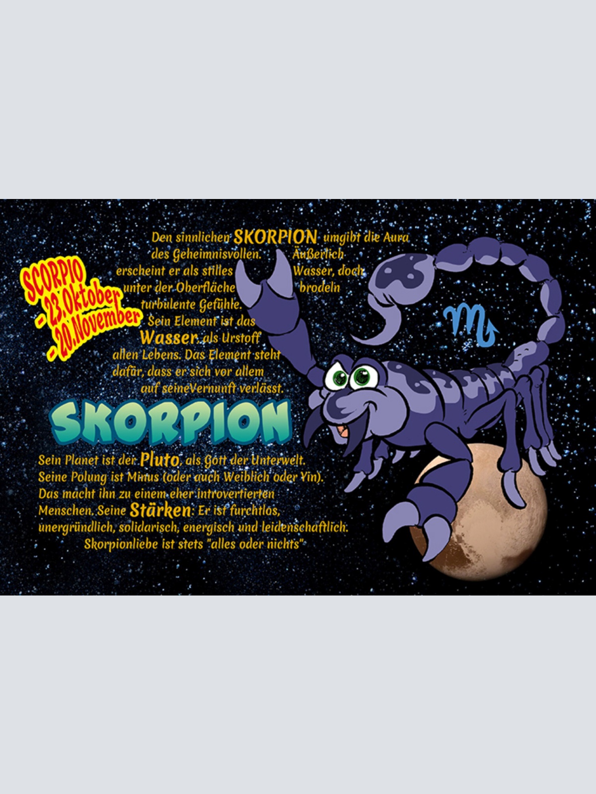 Schild Spruch Sternzeichen Skorpion JW