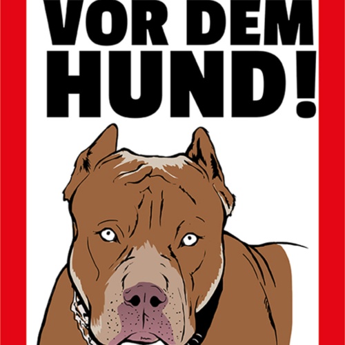 Schild Spruch Warnung vor dem Hund JW