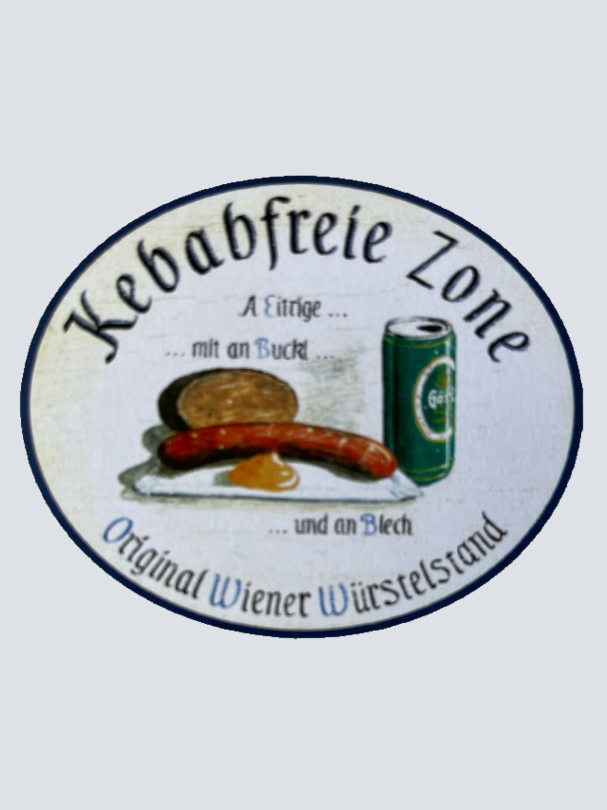 Nostalgie Holzschild Kebabfreie Zone Original Wiener Würstelstand Wurst Schild