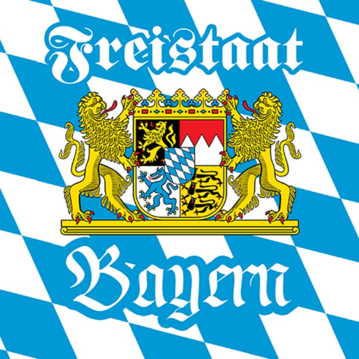 Schild Spruch Freistaat Bayern Flagge JW