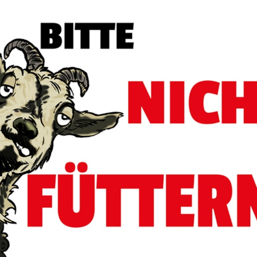 Schild Spruch Bitte nicht füttern Ziege JW