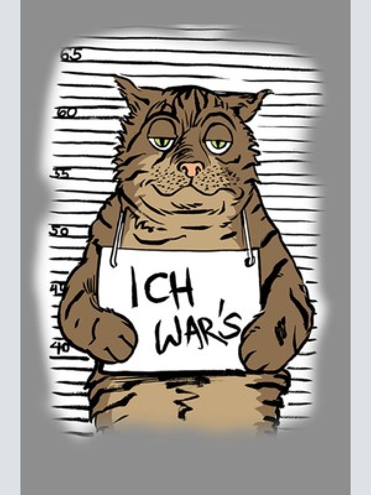 Schild Spruch Ich war's Katze Mugshot JW