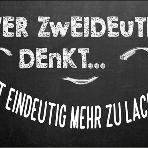 Schild Spruch Wer zweideutig denkt hat eindeutig mehr zu lachen JW