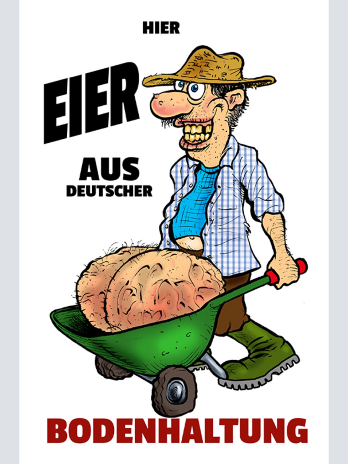 Schild Spruch Hier Eier aus Deutscher Bodenhaltung Männer Comic JW