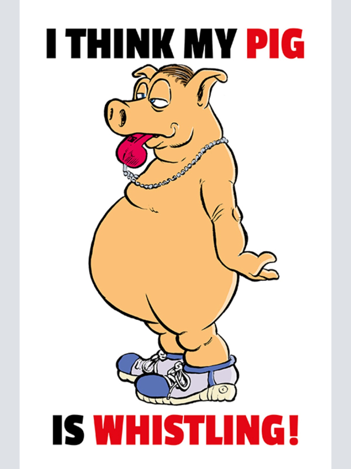 Schild Spruch I think my pig is whisteling Ich glaub mein Schwein pfeift JW