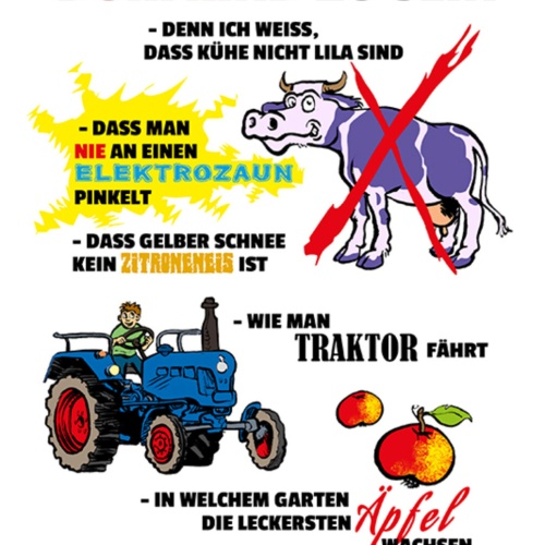 Schild Spruch Ich bin stolz ein Dorfkind zu sein Denn ich weiß dass Kühe JW
