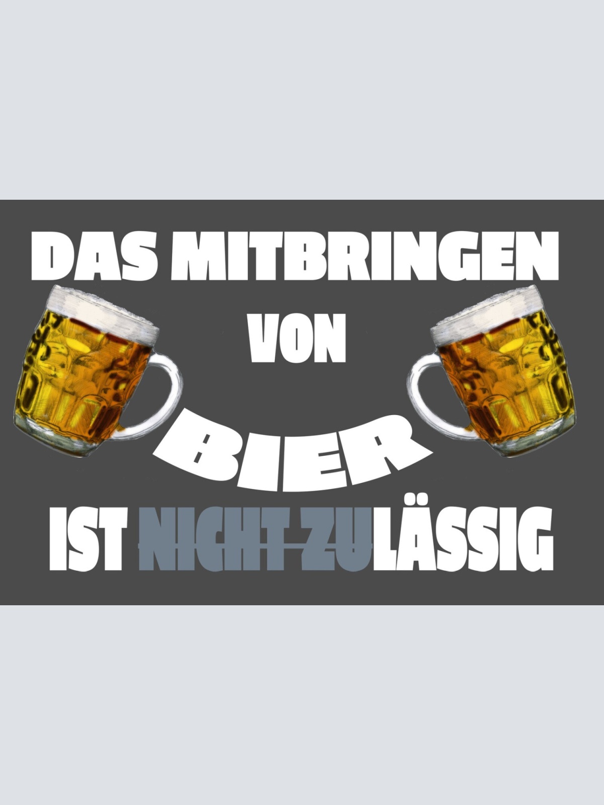 Schild Spruch Das Mitbringen von Bier ist lässig Alkohol JW
