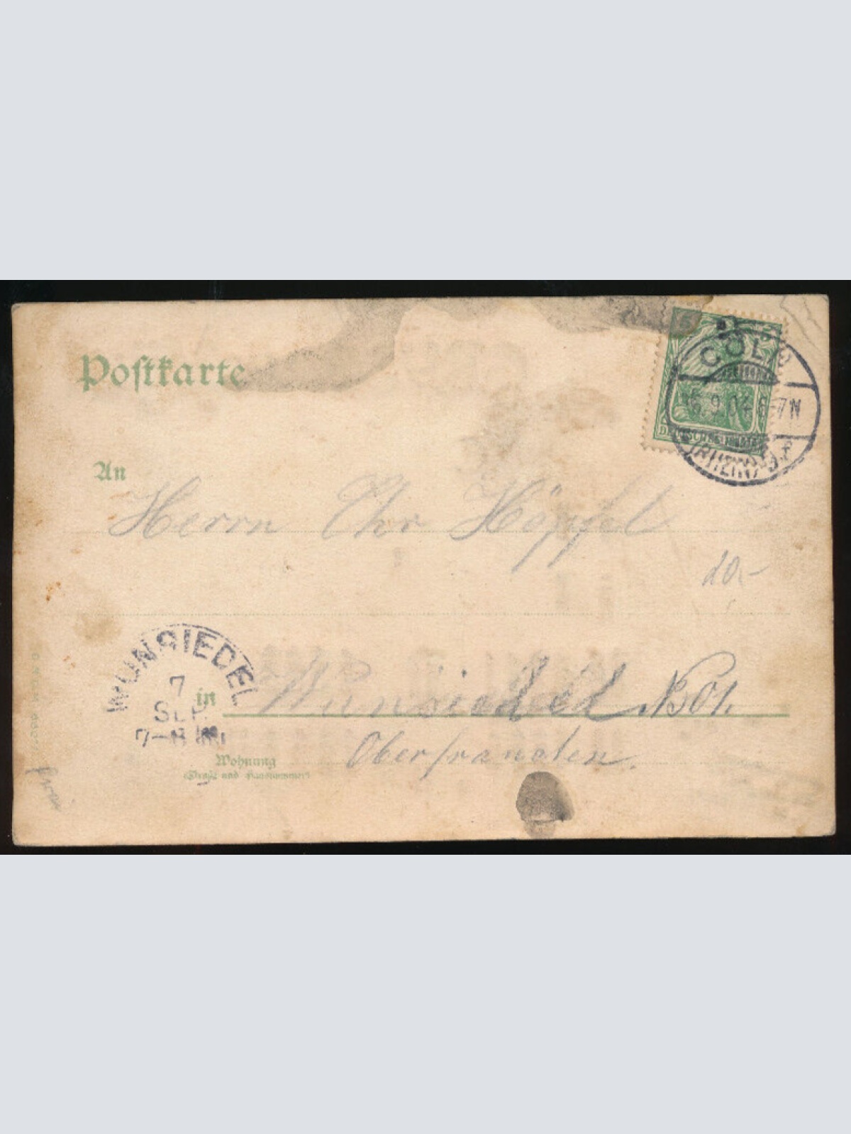 Halt gegen das Licht Karte gruss aus Köln mit beleuchteten Fenstern N.R.W (597)