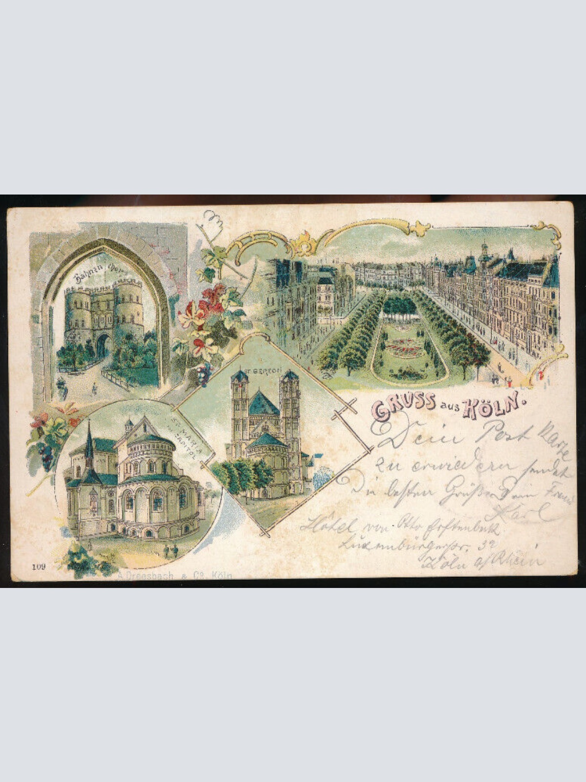 Litho-Karte gruss aus Köln Nordrhein-Westfalen (662)