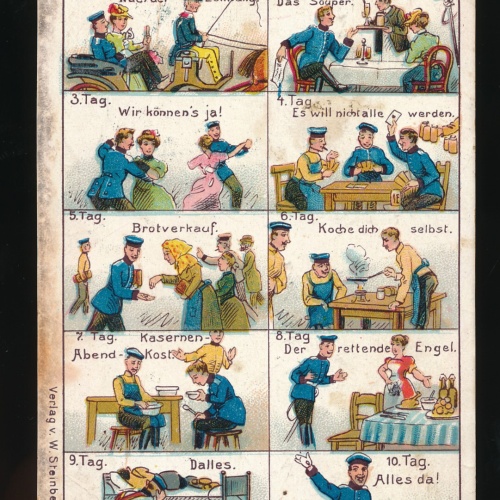 Litho-Karte die Löhnungsdekade 1 - 10 Tag Deutschland (P554)