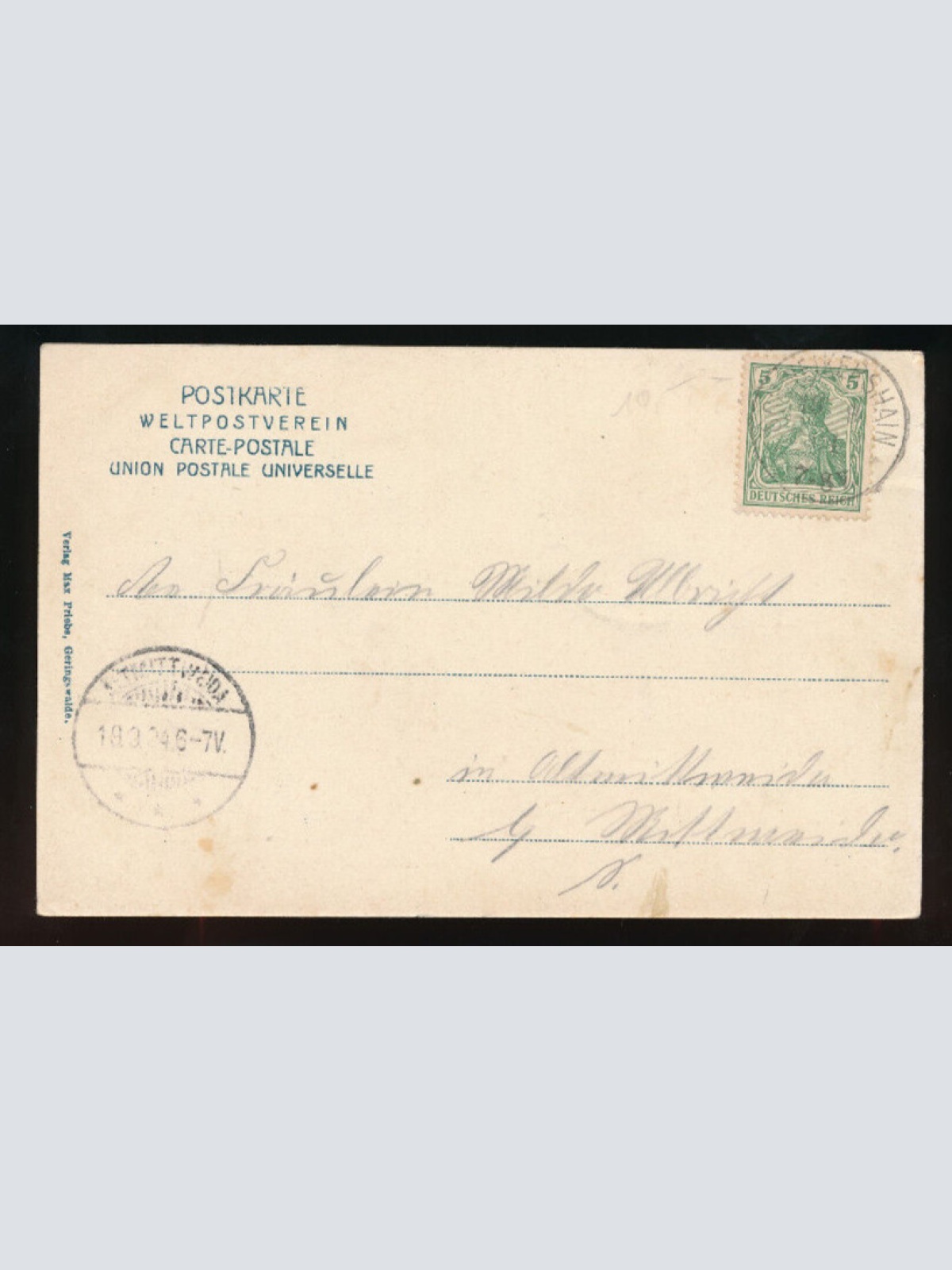 Litho-Karte aus Geringswalde Teichpartie Sachsen Deutschland (565)