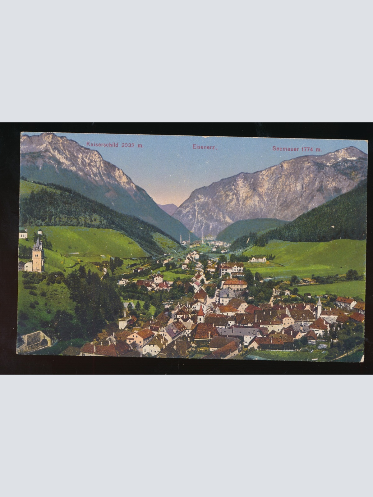 AK aus Eisenerz mit Kaiserschild und Seemauer Steiermark (423)