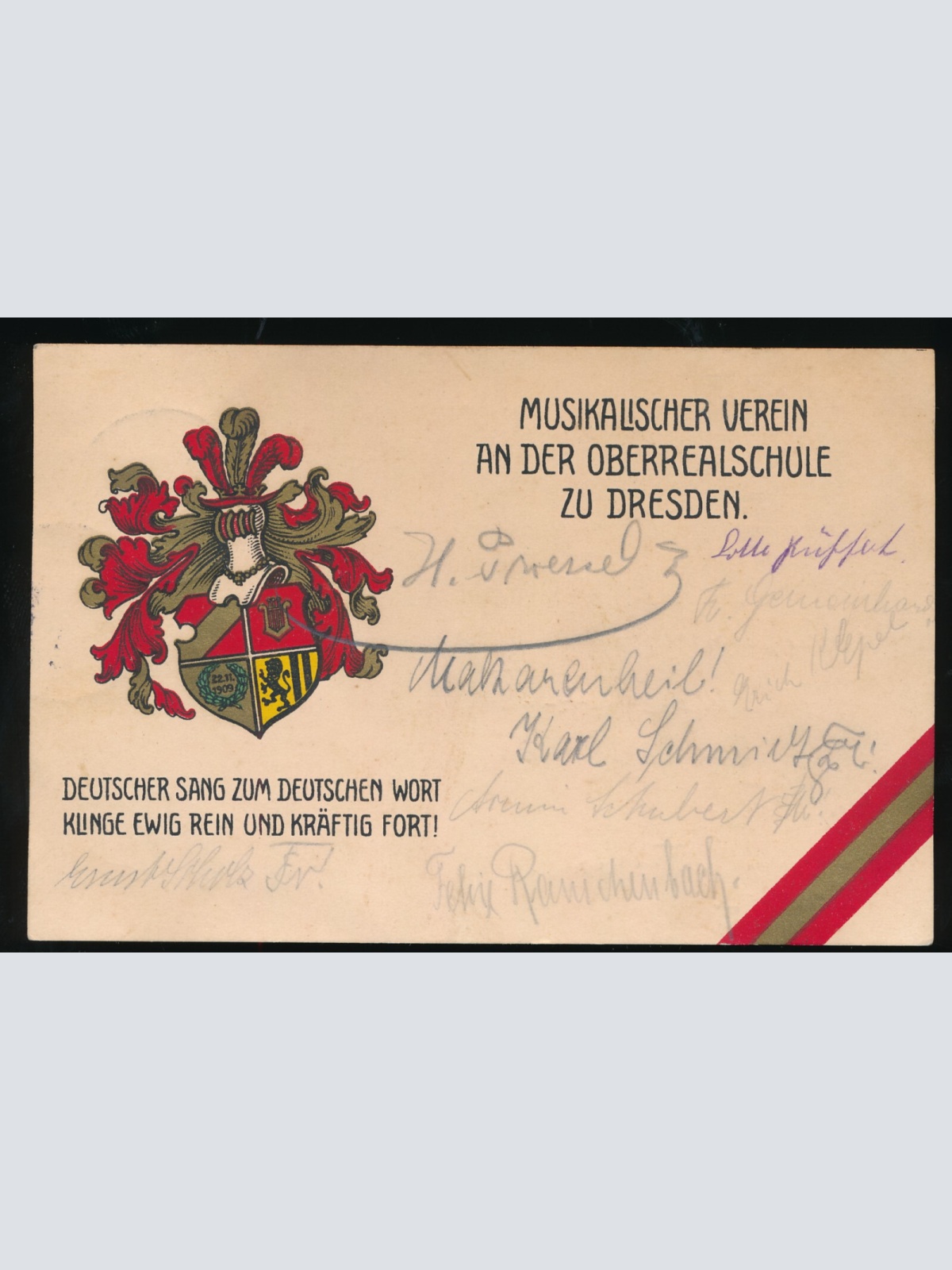 AK Musikalischer Verein an der Oberrealschule zu Dresden mit Text... (466)