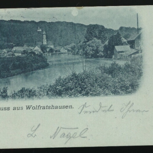 Mondschein-Karte gruss aus Wolfratshausen Bayern Deutschland (583)